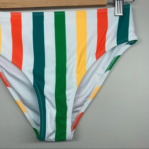 NWT Cupshe Striped Colorful Bikini Swim Bottoms Size XS